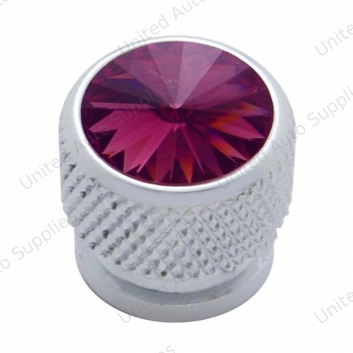 Chrome Bolt Head With Purple Crystal (Card of 4)