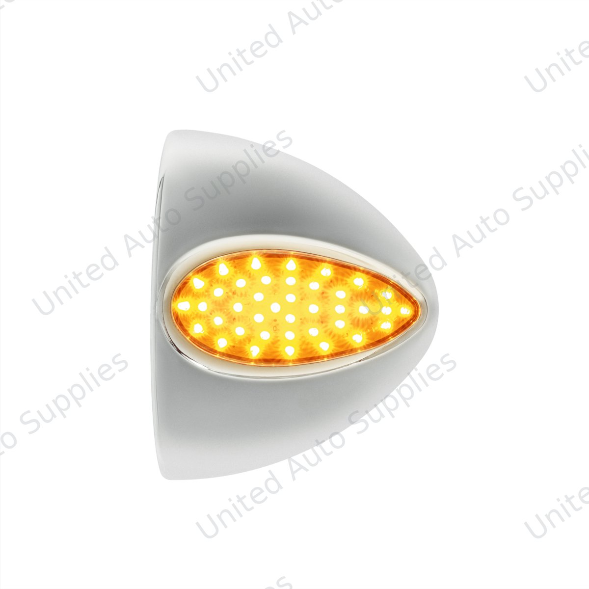 39 LED Teardrop Headlight Turn Signal Light Cover For Peterbilt - Amber LED/Clear Lens