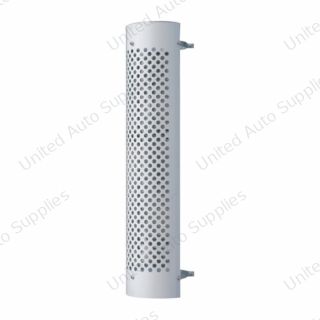 48" Tall 180 Degree Stainless Exhaust Muffler Shield For 7" Diameter Exhaust - Round Slot