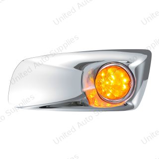 Fog Light Cover With 17 LED Watermelon Light For 2007-17 KW T660 (Driver) - Amber LED/ Amber Lens