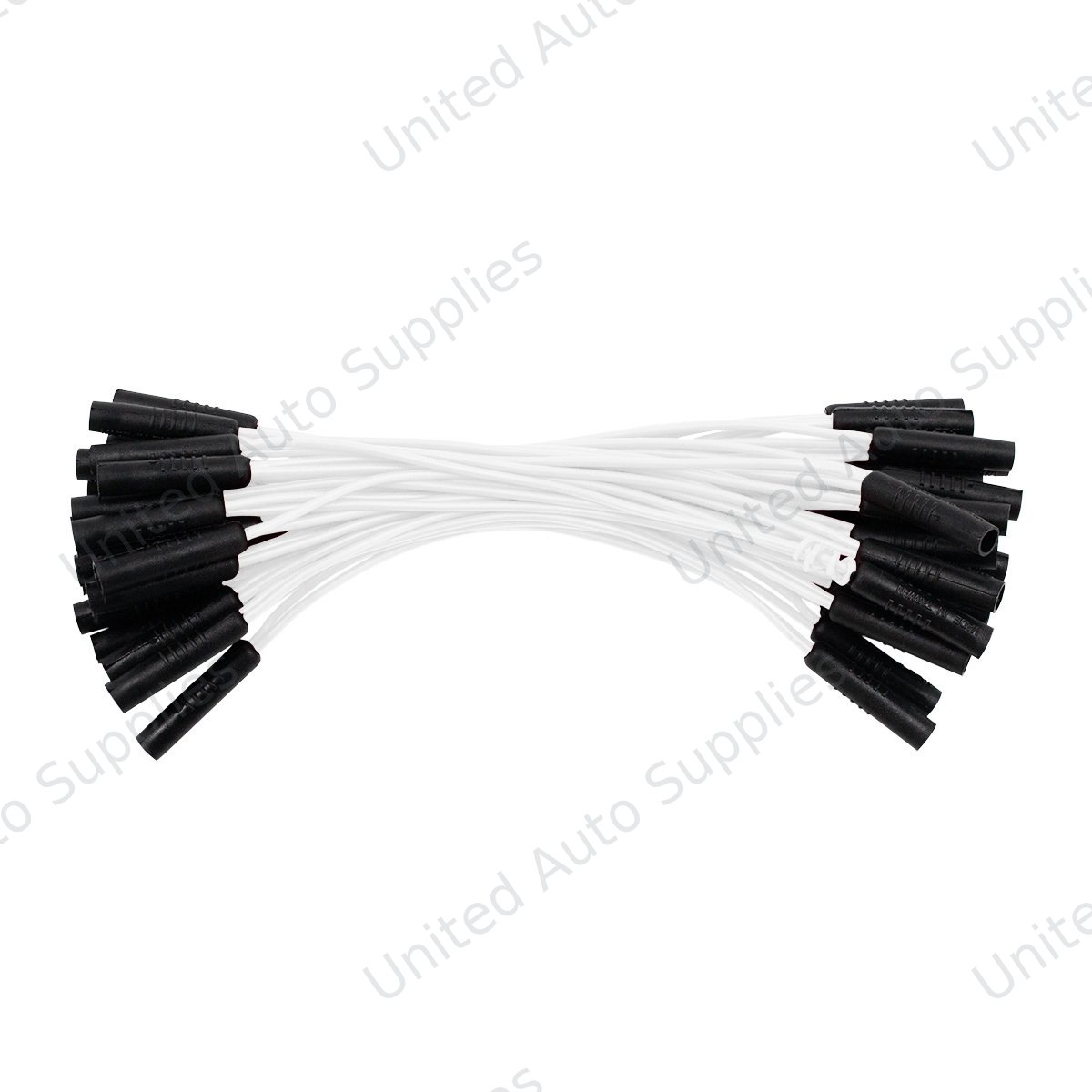 0.180" Female Plug White Wire Harness With 50 Plugs-6" Lead (Bulk)