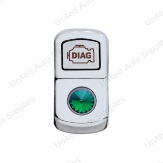 "Diagnostic" Rocker Switch Cover With Green Crystal