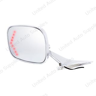 Rectangular Exterior Mirror With LED Turn Signal For 1968-72 Chevy Passenger Car - L/H