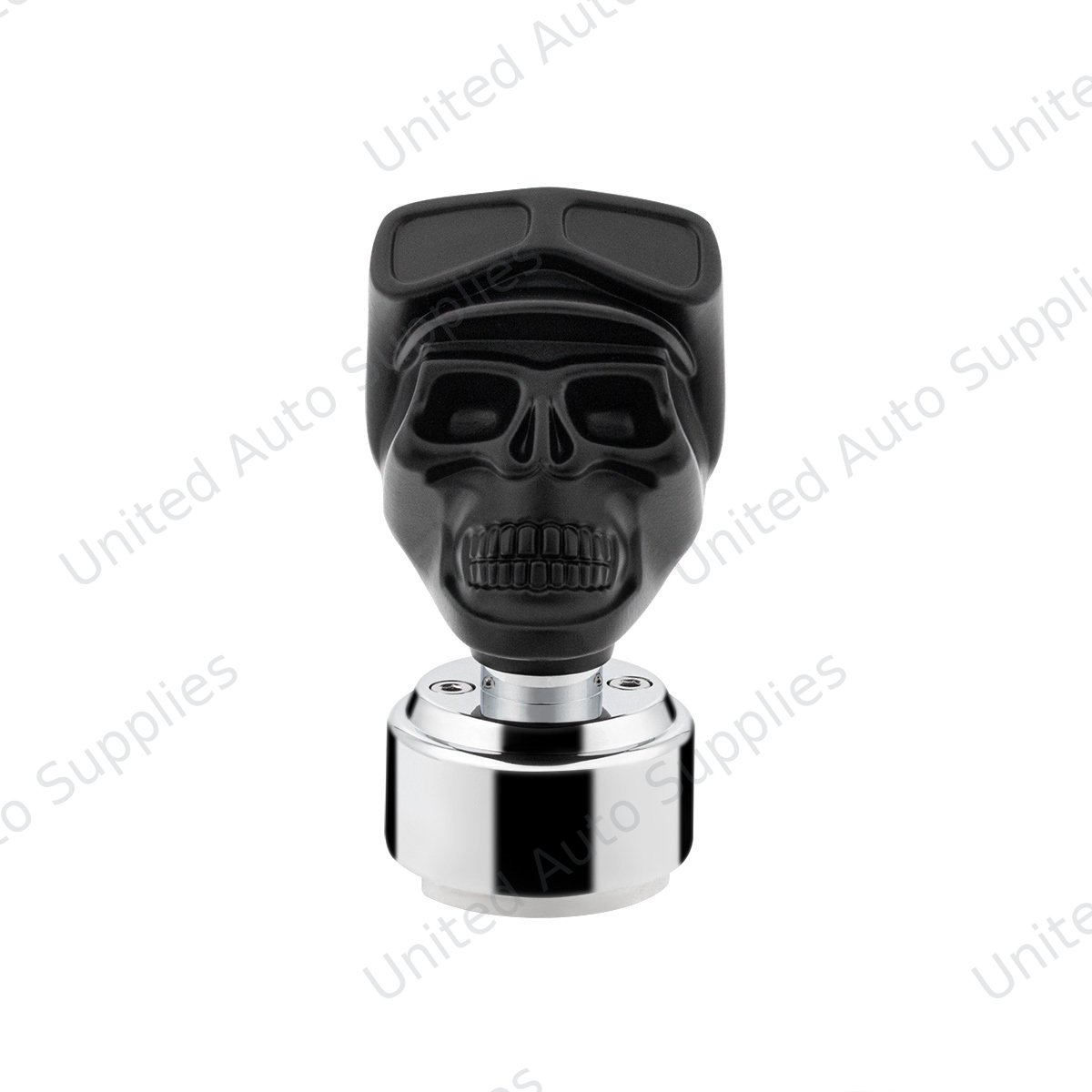 Thread-On Skull Biker Shift Knob & Adapter For Eaton Fuller Style 9/10 Shifter-Black