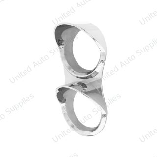 Chrome Small 2 Gauge Cover With Visor For Mack