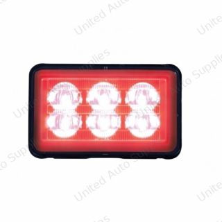 6 High Power LED Rectangular Warning Light With Bracket - Red LED (Bulk)