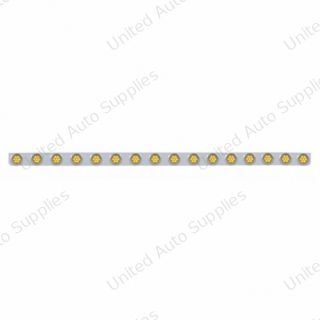 79-1/2" SS Bumper Light Bracket With 16X 7 LED 2" Reflector Lights & Visors -Amber LED & Lens
