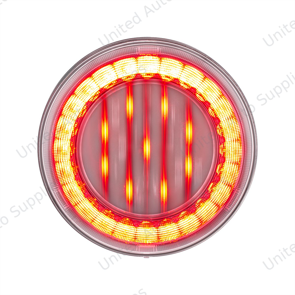 33 LED 4" Round Lumos Light X-Series (Stop, Turn & Tail) - Red LED/Clear Lens