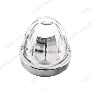 Dual Function Glass Watermelon Flush Mount Kit With LED Bulb - White LED/Clear Lens