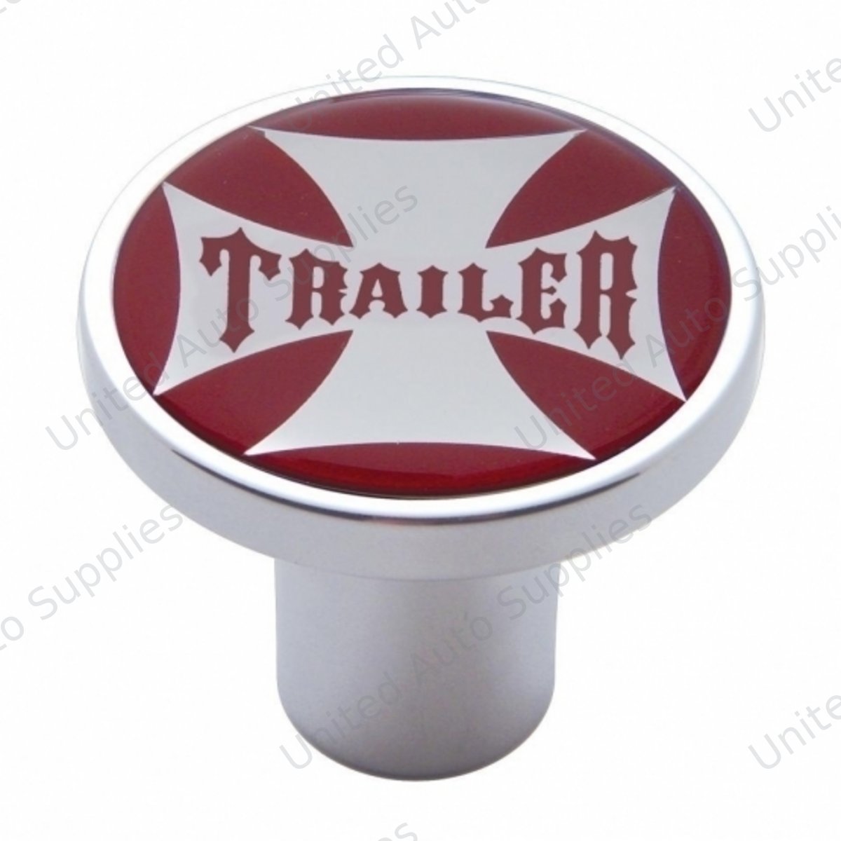 "Trailer" Air Valve Knob - Red Maltese Cross Sticker