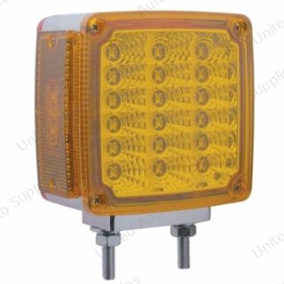 39 LED Reflector Double Face Turn Signal Light (Passenger) - Amber & Red LED/Amber & Red Lens