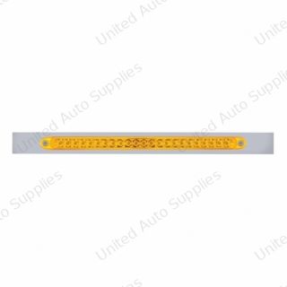 Chrome Top Mud Flap Plate With 23 LED 17" Reflector Light Bar - Amber LED/Amber Lens (Each)