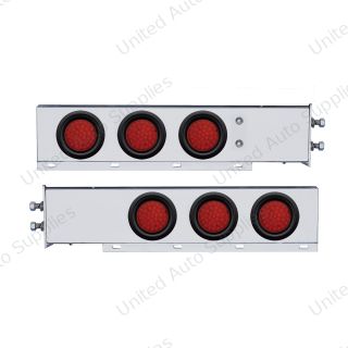 2" Bolt Pattern SS Spring Loaded Bar With 6X 36 LED 4" Lights -Red LED & Lens (Pair)