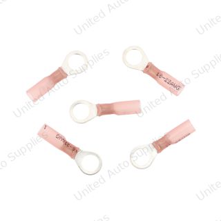 22-18 AWG 5/16" Stud CS Heat Shrink Ring Terminal - Red (5-Pack)
