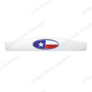 4" x 24" Chrome Bottom Mud Flap Weight With Oval Texas Flag Emblem