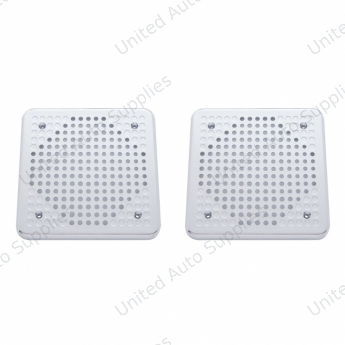 Chrome 5-5/8" Square Speaker Cover For Various Kenworth Models (Pair)