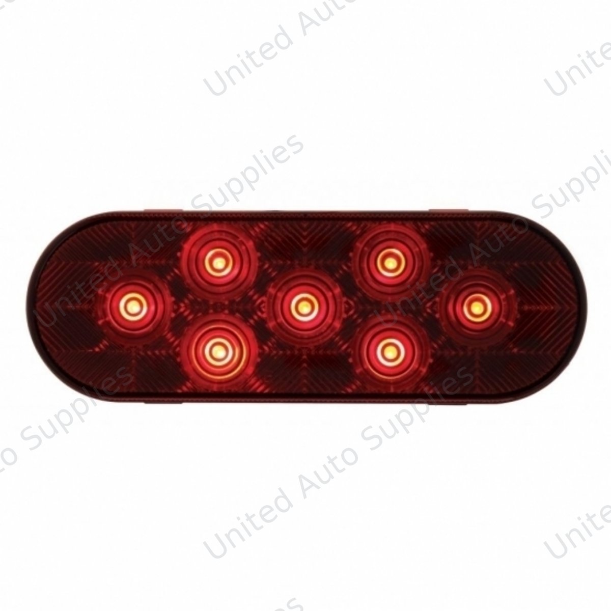 7 LED Oval Light (Stop, Turn & Tail) - Red LED/Red Lens