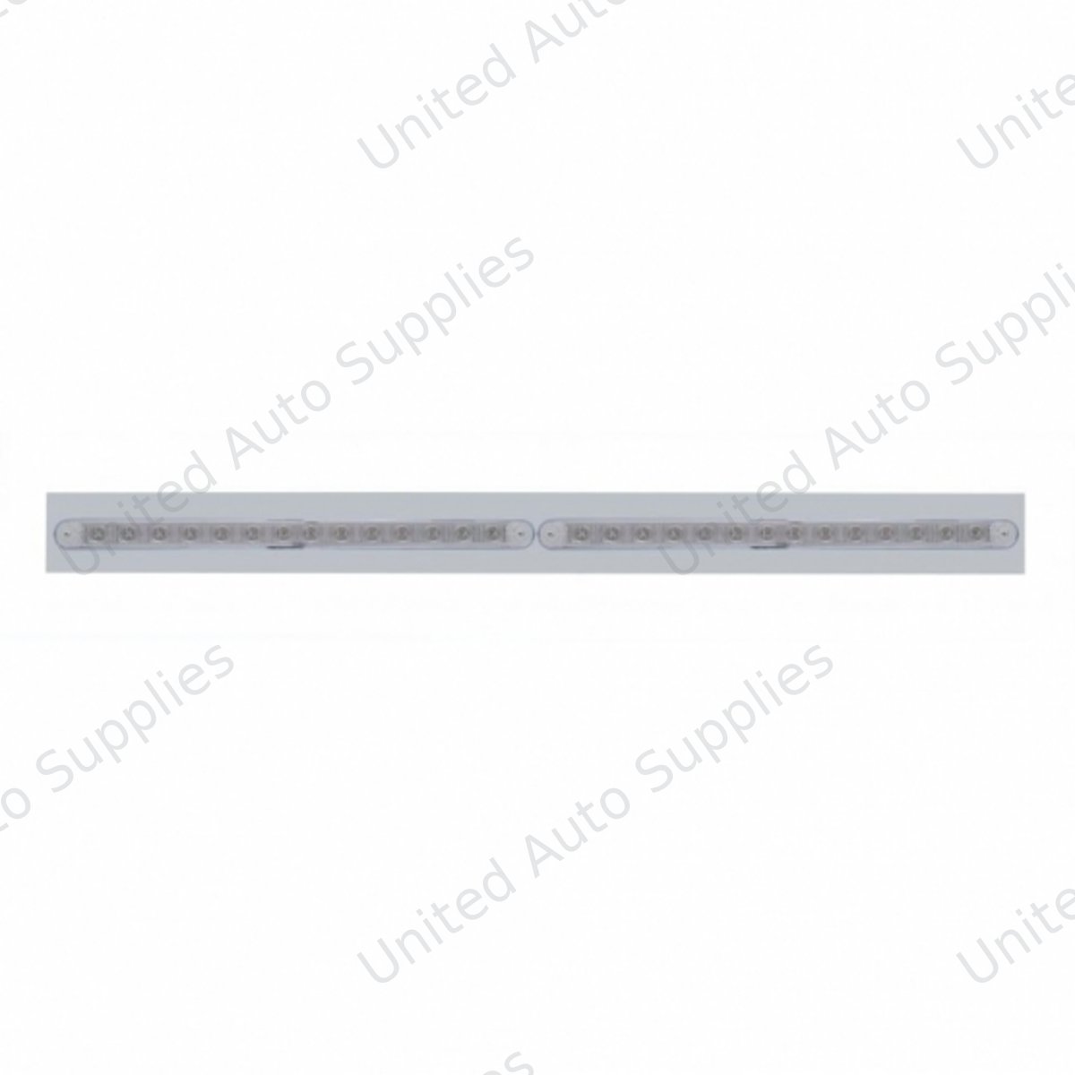 Chrome Top Mud Flap Plate With Two 14 LED 12" Light Bars - Red LED/Clear Lens (Each)
