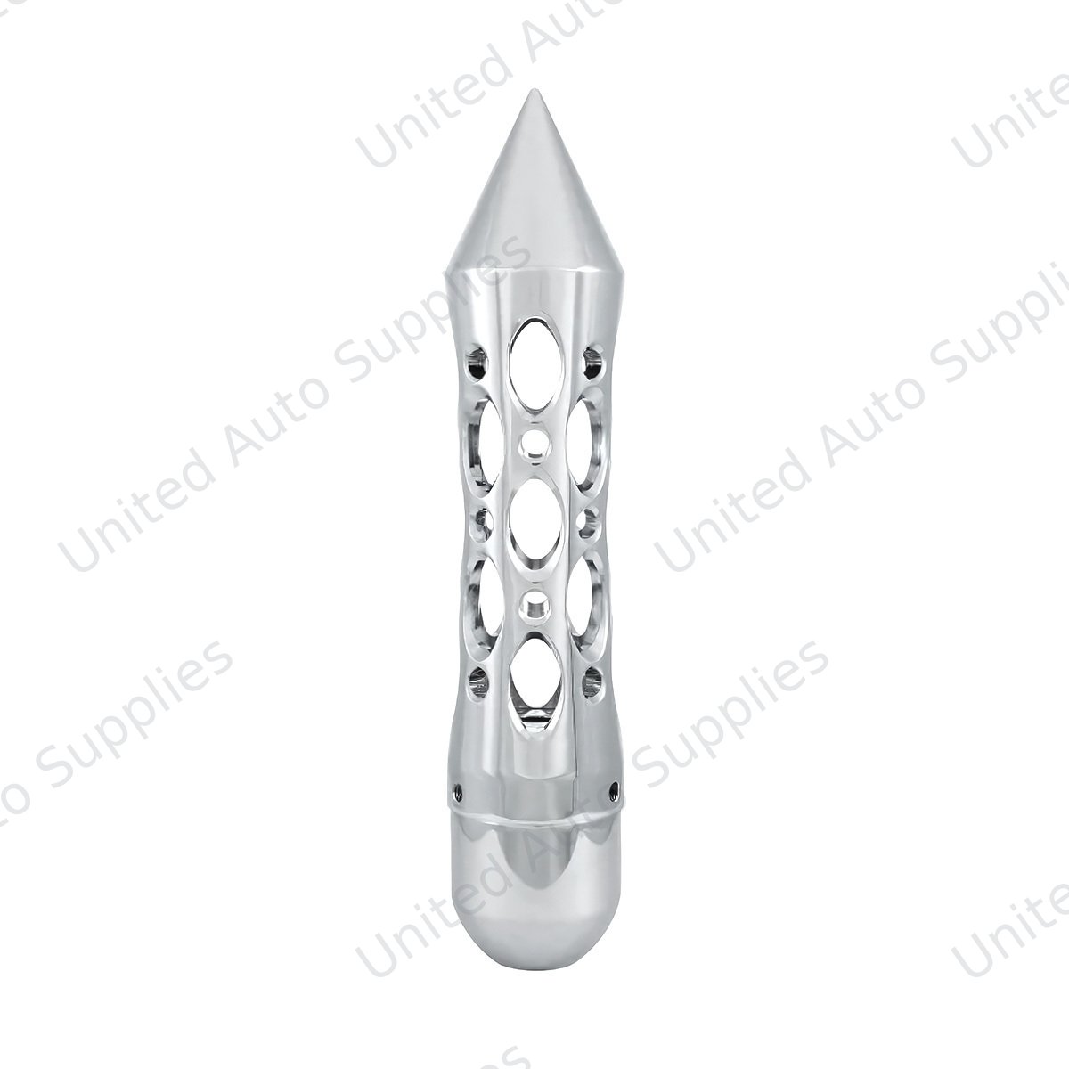 Daytona Spike Gearshift Knob With 5/16"-24 Adapter For Passenger Vehicle & Truck - Chrome