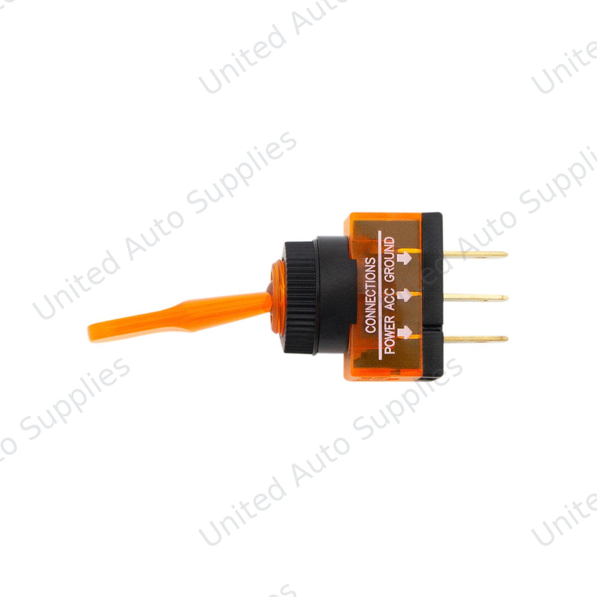 Amber Illum Toggle 20 Amp 12V S.P.S.T. On/Off 1 Pc.