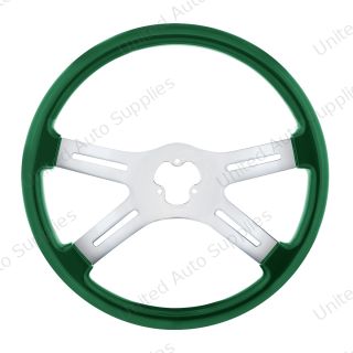 18" Candy Color 4 Spoke Steering Wheel - Emerald Green
