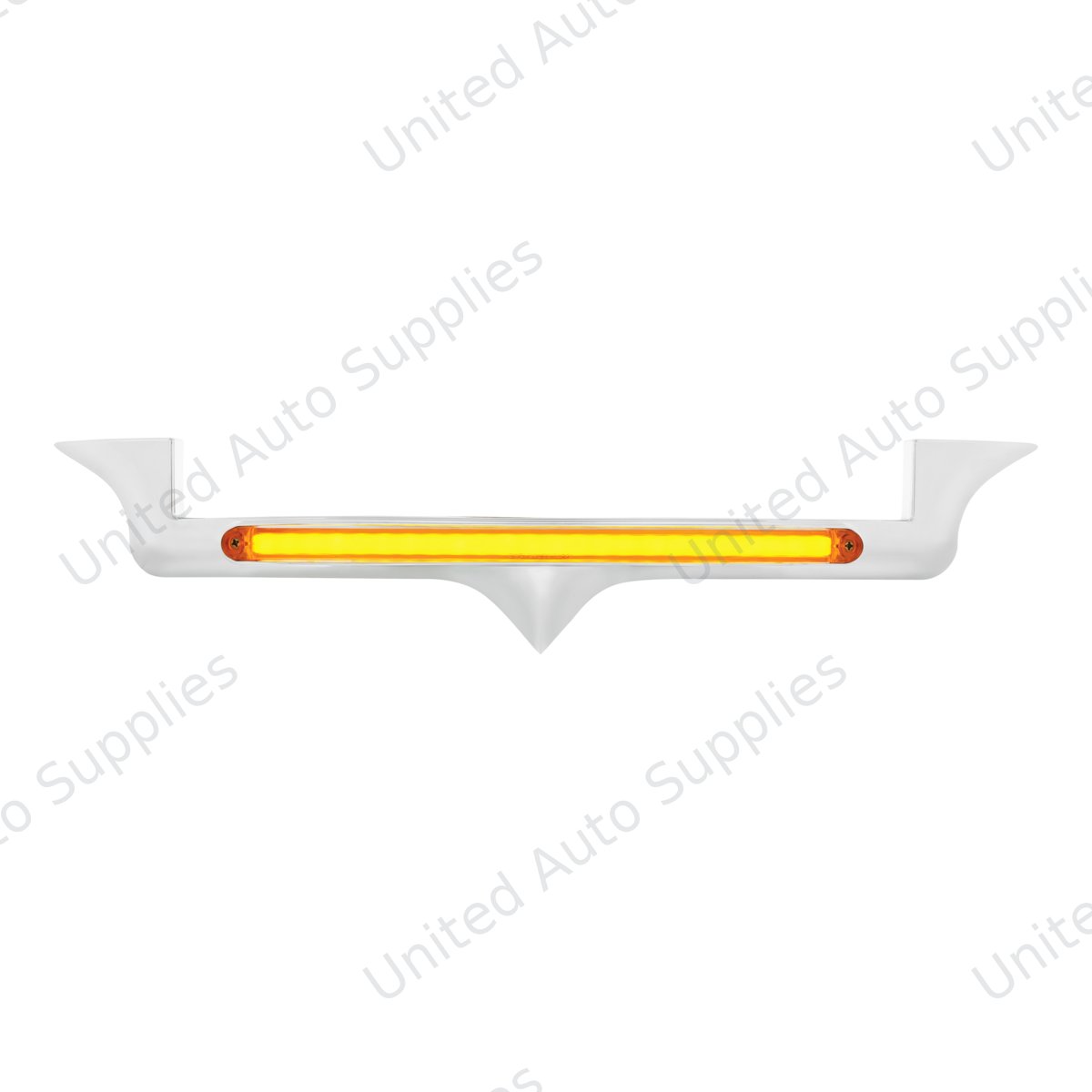 Chrome Hood Emblem Trim With 24 LED GloLight Bar For Kenworth - Amber LED/Amber Lens