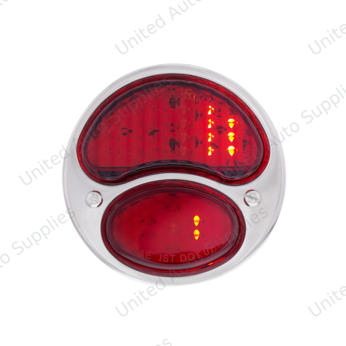 31 LED Sequential Tail Light Assembly With 4 LED LP Light, Black Housing, & SS Rim For 1928-31 Ford Car - L/H