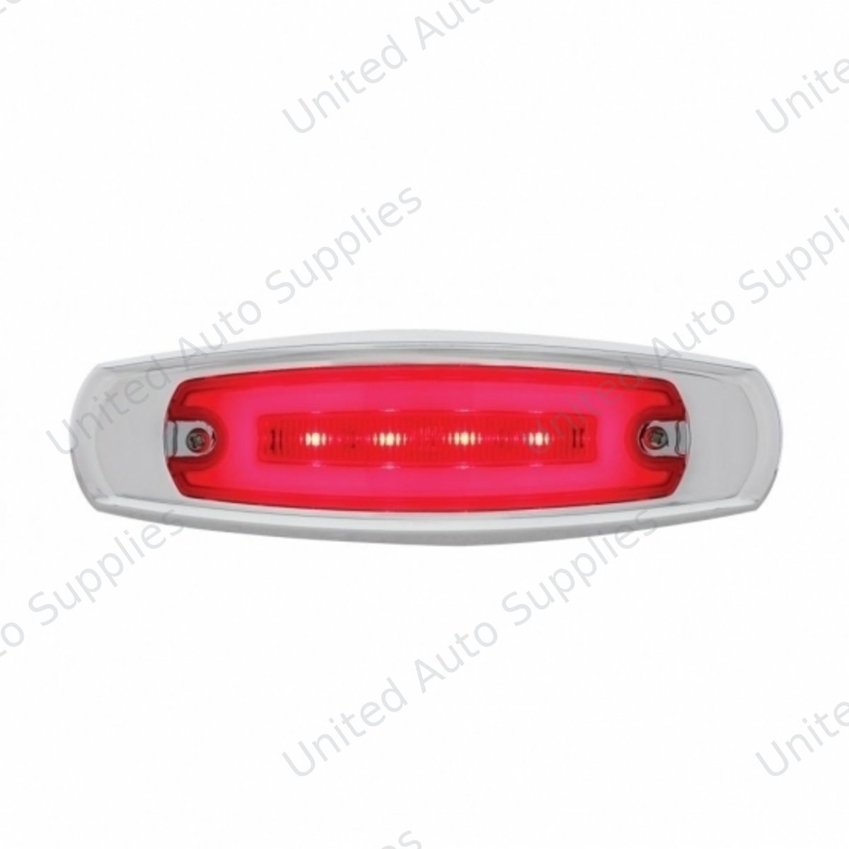 GloLight 16 LED Rectangular Clearance/Marker Light With Bezel - Red LED/Red Lens