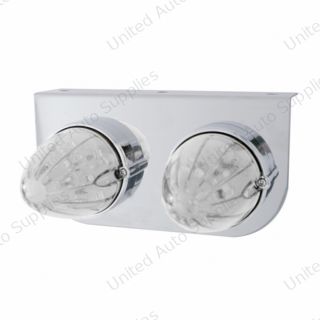 Stainless Light Bracket With 2X 19 LED Watermelon Lights - Amber LED/Clear Lens