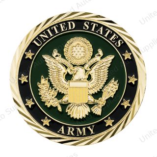 1-3/4" U.S. Military Adhesive Metal Medallion - Army