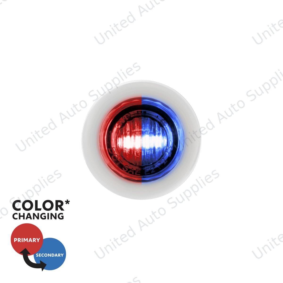 Double Fury 2 LED 3/4" Mini Clearance/Marker Light-Red & Blue LED/Clear Lens