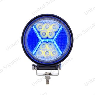 4.5" 24 High Power LED Work Light With "X" Blue Light Guide