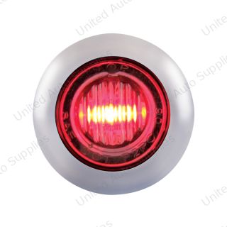 3 LED 3/4" Mini Light With Bezel (Clearance/Marker) - Red LED/Clear Lens