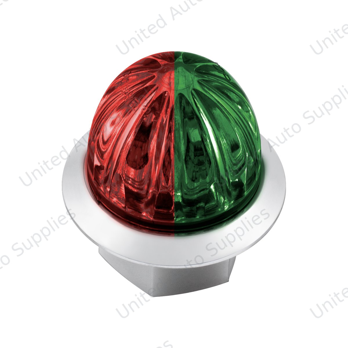 Double Fury 4 LED Dual Function 1-1/8" Watermelon Clearance/Marker Light-Red & Green LED/ Clear Lens