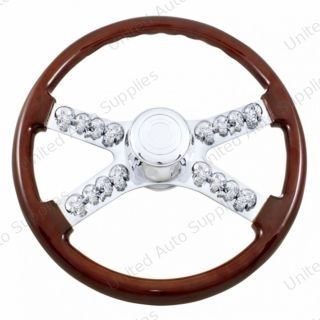18" Skull Steering Wheel With Hub & Horn Kit - International