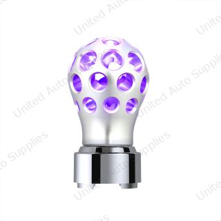 Thread-On Annodized Phoenix Ball Gearshift Knob With LED 9/10 Speed Adapter-Purple LED