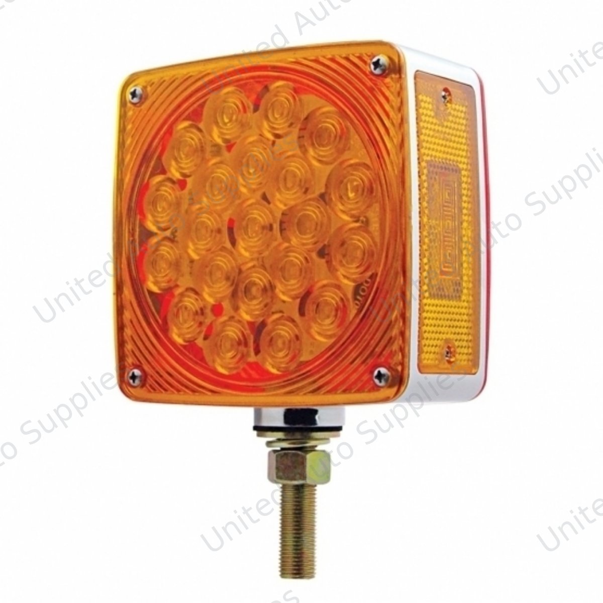 45 LED Single Stud Double Face Turn Signal Light (Driver) - Amber & Red LED/Amber & Red Lens