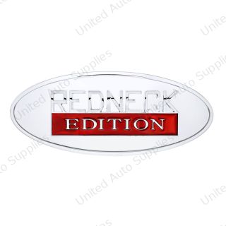 Chrome Die Cast Oval Emblem - "Redneck Edition"