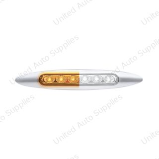 Double Fury 6 LED Dual Function 6" Marker Light With Chrome Bezel-Amber & White/Clear Lens