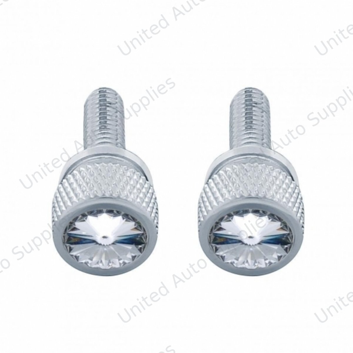 3/4" Short M6 Dash Screw With Crystal For Kenworth - Clear Crystal (2-Pack)