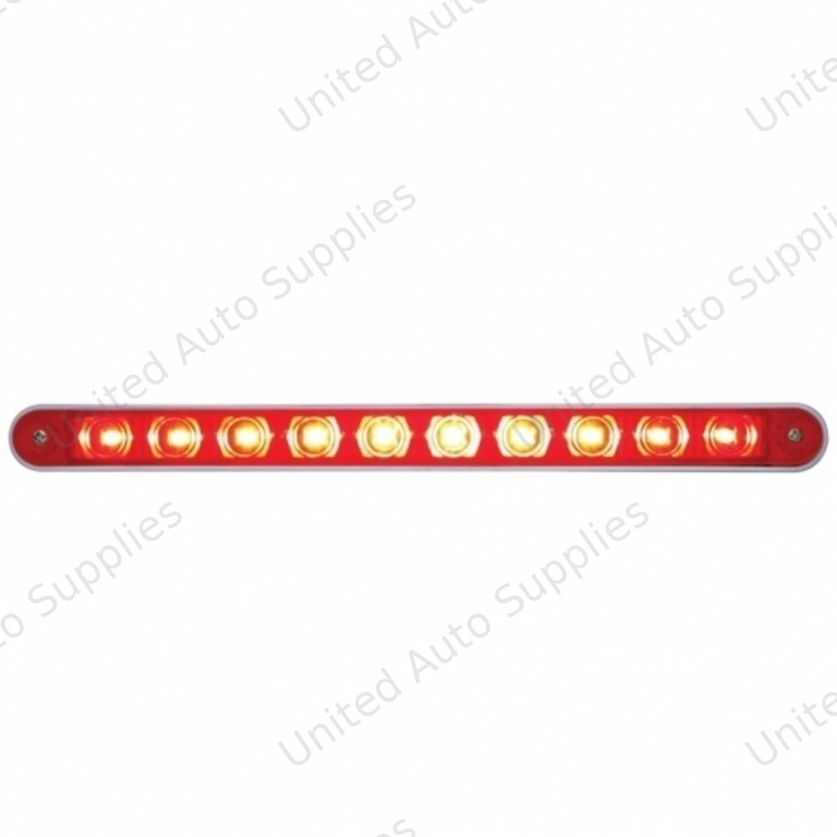 10 LED 9" Light Bar With Bezel (Stop, Turn & Tail) - Red LED/Red Lens