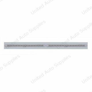 Chrome Top Mud Flap Plate With Two 14 LED 12" Light Bars - Red LED/Clear Lens (Each)