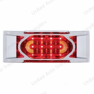 16 LED Reflector Light (Clearance/Marker) With Chrome Bezel - Red LED/Red Lens