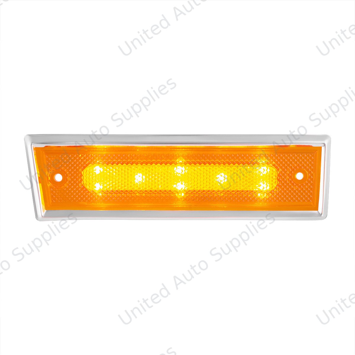 8 Amber LED Dual Function Side Marker With SS Trim For 1981-1987 Chevrolet & GMC Truck - L/H