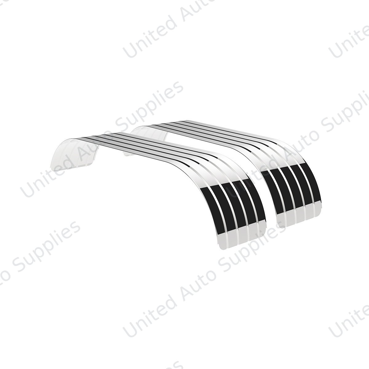 126" 430 Stainless Steel (18ga) Beaded Edge Ribbed Full Fender 54" Spread - SR Series (Pair)