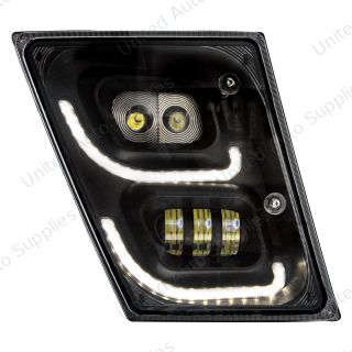 "Blackout" High Power LED Fog Light With LED DRL & Position Light For 2003-2017 Volvo VN/VNL - Passenger