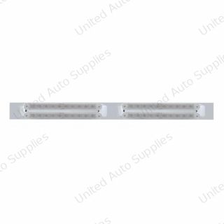 Chrome Top Mud Flap Plate With Four 10 LED 9" Light Bars - Amber LED/Clear Lens (Each)
