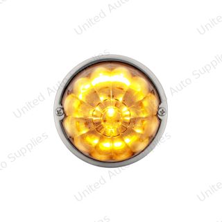 17 LED Dual Function Watermelon Flush Mount Kit - Amber LED/Clear Lens
