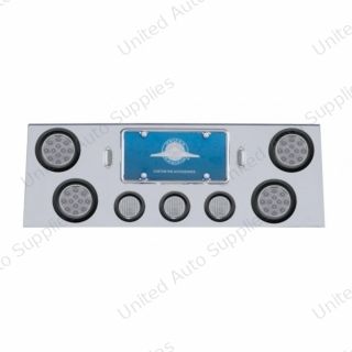 SS Rear Center Panel With 4X 12 LED 4" Reflector Lights & 3X 13 LED 2.5" Lights -Red LED/Clear Lens