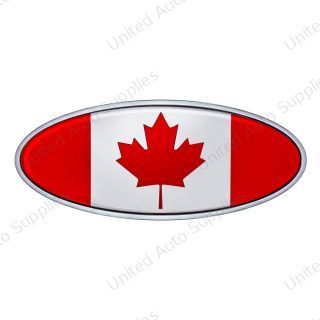 Chrome Die Cast Oval Emblem- Canada Flag